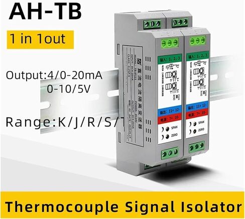 Thermocouple to 4-20mA 0-5V Converter RTD TC Temperature Signal Isolator Converter DIN Rail Installation(E -100-1000C Input_Output 0-20MA) in Saudi Arabia