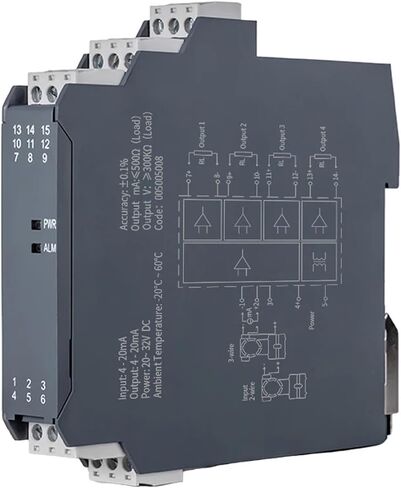 High Precision 4-20mA/0-20mA Analog Signal Transmitter 1 in 1 Out 1 in 2 Out 0-10V/0-5V DC Multi-Channel Signal Isolator(1 in 2 Out,0-10V to 4-20MA_DC24V) in Saudi Arabia