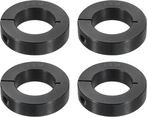 uxcell 4pcs طوق عمود مقسم واحد 1-3/16 "طوق لتكتل قطعة واحدة ، 2-1/16" OD ، 1/2 "، سمكة من الصلب الأسود من طوق القفل in Saudi Arabia