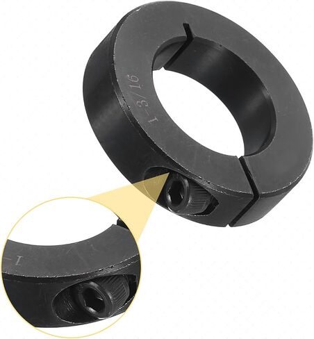 uxcell 4pcs طوق عمود مقسم واحد 1-3/16 "طوق لتكتل قطعة واحدة ، 2-1/16" OD ، 1/2 "، سمكة من الصلب الأسود من طوق القفل in Saudi Arabia