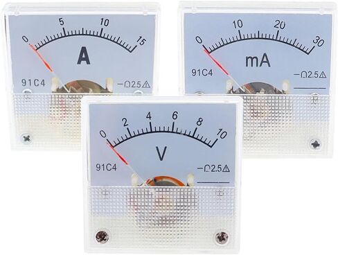 91C4 Ammeter DC Analog 1A 2A 3A 5A 10A 20A 30A 50A 500A Panel Mechanical Pointer Type Amper 1Pcs(91C4- A,75) in Saudi Arabia