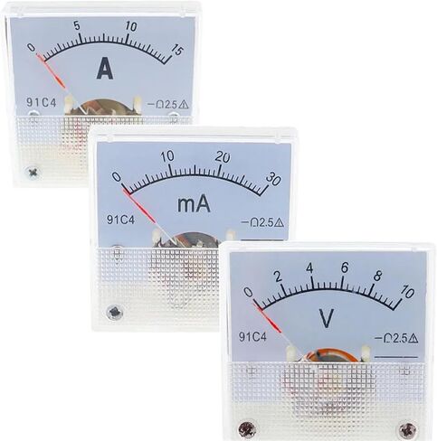 91C4 Ammeter DC Analog 1A 2A 3A 5A 10A 20A 30A 50A 500A Panel Mechanical Pointer Type Amper 1Pcs(91C4- A,75) in Saudi Arabia