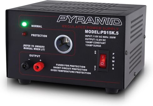 Pyramid PS9KX Universal Compact Bench Power Supply-5 Amp Linear Regulated Home Lab Benchtop Converter w/ 13.8 Volt DC 115V AC 70 Watt Input, Screw Type Terminal, 12V Car Cigarette Lighter in Kuwait