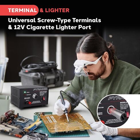 Pyramid PS9KX Universal Compact Bench Power Supply-5 Amp Linear Regulated Home Lab Benchtop Converter w/ 13.8 Volt DC 115V AC 70 Watt Input, Screw Type Terminal, 12V Car Cigarette Lighter in Kuwait