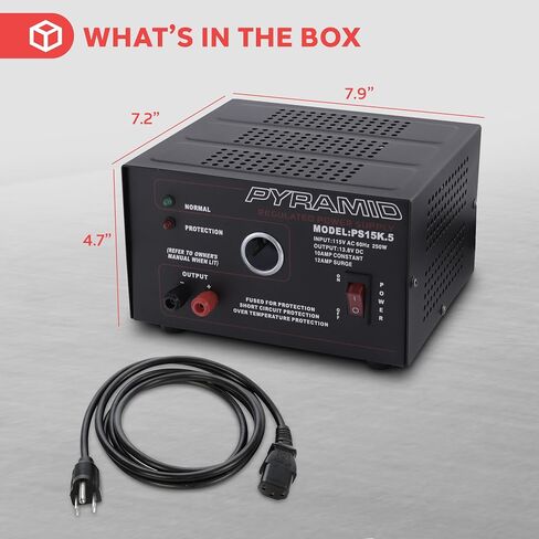 Pyramid PS9KX Universal Compact Bench Power Supply-5 Amp Linear Regulated Home Lab Benchtop Converter w/ 13.8 Volt DC 115V AC 70 Watt Input, Screw Type Terminal, 12V Car Cigarette Lighter in Kuwait