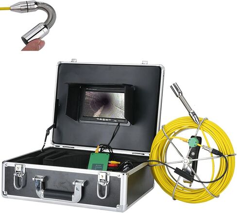 Sewer Camera 145 ° Wide Angle Industrial Endoscope 7-Inch TFT Monitor 17Mm Drain Sewer Inspection Camera, 1000 TVL Pipeline Inspection Equipment,40M in Saudi Arabia