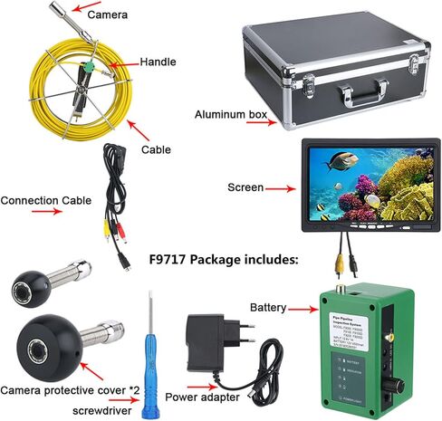 Sewer Camera 145 ° Wide Angle Industrial Endoscope 7-Inch TFT Monitor 17Mm Drain Sewer Inspection Camera, 1000 TVL Pipeline Inspection Equipment,40M in Saudi Arabia