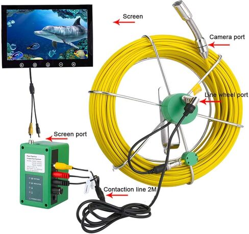 Sewer Camera 9-Inch Industrial Endoscope Drain Pipe Sewer Inspection Camera 1000 TVL Pipe Inspection Equipment with 8 LED Lights,20M in Saudi Arabia