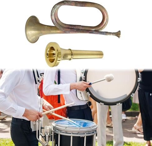 DYNWAVE Blowing Bugle Music Instrument Professional Cavalry Trumpet Marching Bugle for in Kuwait
