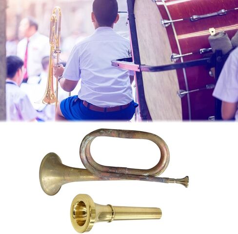 DYNWAVE Blowing Bugle Music Instrument Professional Cavalry Trumpet Marching Bugle for in Kuwait
