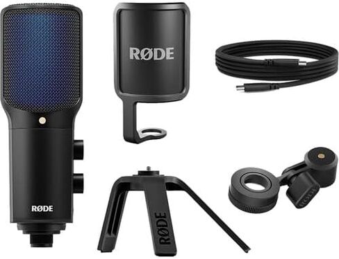 Rode NT-USB+ USB Condenser Microphone with Rode SC27 Black USB-C to USB-C Cable and StreamEye Adjustable Boom Arm in Saudi Arabia