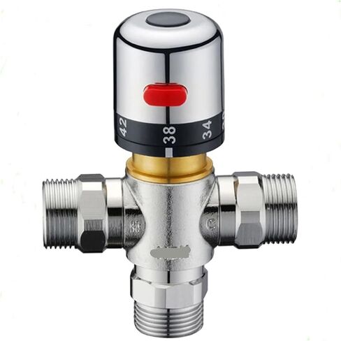 1PCS G1/2"/DN15 thermostatic valve thermostatic mixing valve deck mounted solar pipe valve(3/4") in Saudi Arabia