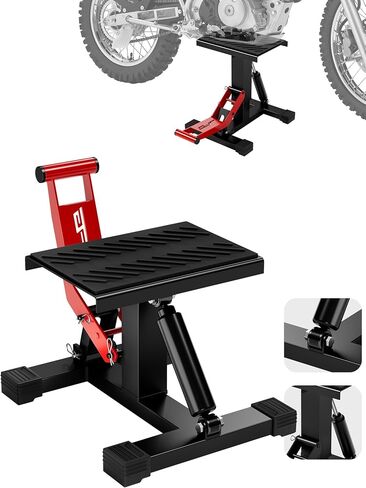 JFG RACING Motorcycle Dirt Bike Stand,1000Lbs Capacity Lift Jack Hoist Table Height Adjustable Lifting Stand Ideal for Dirtbike Pit Bike Repair&Maintainance,Dirt Bike Accessories-Black in Saudi Arabia