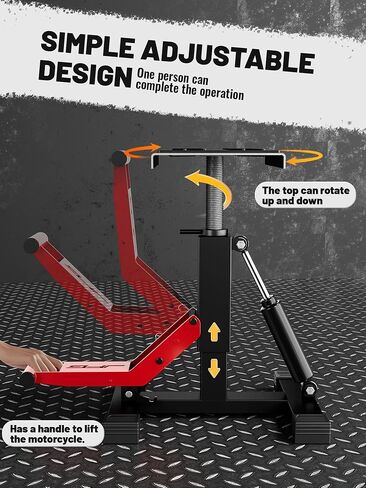 JFG RACING Motorcycle Dirt Bike Stand,1000Lbs Capacity Lift Jack Hoist Table Height Adjustable Lifting Stand Ideal for Dirtbike Pit Bike Repair&Maintainance,Dirt Bike Accessories-Black in Saudi Arabia