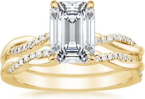 Marquise Moissanite Wedding Set 2 CT Marquise Cut Solitaire Engagement Ring Yellow Gold Engagement Ring Marquise Promise Gifts for Her Moissanite Rings 10K/14K/18K Solid Yellow Gold in Kuwait