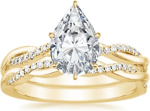 Marquise Moissanite Wedding Set 2 CT Marquise Cut Solitaire Engagement Ring Yellow Gold Engagement Ring Marquise Promise Gifts for Her Moissanite Rings 10K/14K/18K Solid Yellow Gold in Kuwait