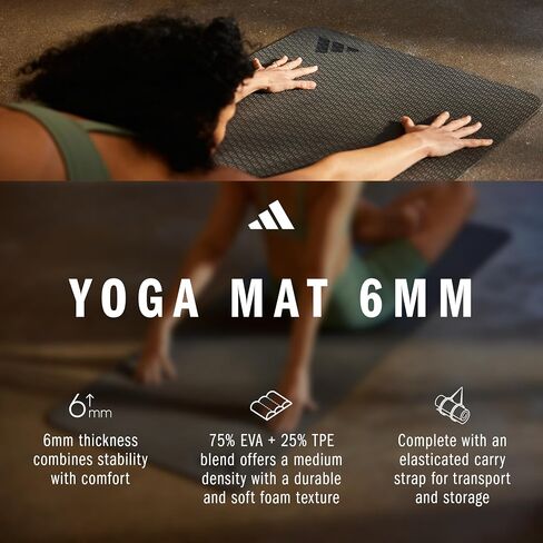 adidas Yoga Mat, Medium-Density Workout Mat, 4mm in Saudi Arabia