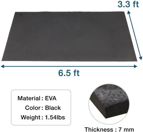 Large Yoga Mat, 7' x 3', 78" x 39" x 1/4", 7 mm Extra Thick Home Workout Floor, Men and Women, Non-Slip Barefoot Exercise Pad for Cardio Pilates Fitness Black in Saudi Arabia