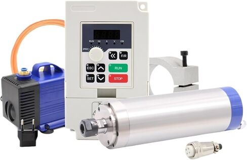 110v 220v 1.5kw ER16 water cooled spindle kit 65mm 4 piece bearing, inverter, water pump and bracket(110V) in Saudi Arabia