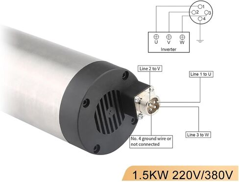 1.5kw ER11 محرك مغزل مبرد بالهواء 220V/380V قطر 80 مم GDF80-24 (220 فولت) in Saudi Arabia