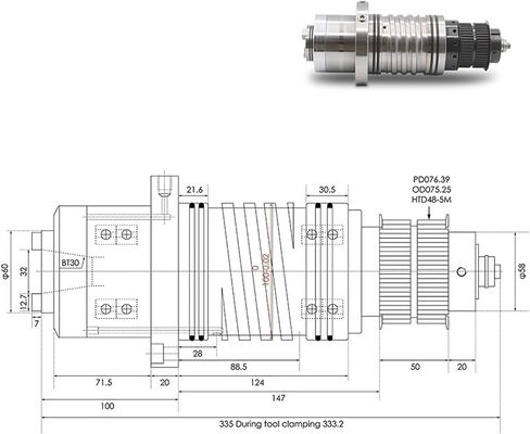BT30 unpowered spindle motor with pulley DE disc spring 4 pieces ceramic bearing in Saudi Arabia
