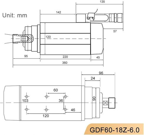 6KW air-Cooled Spindle Motor 220V 380V ER32 4Pcs Bearing GDF60-18Z/6.0(380V) in Saudi Arabia