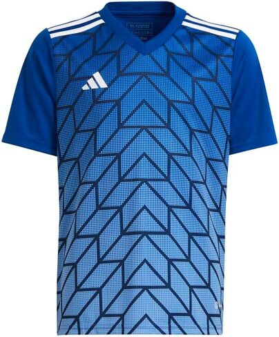 adidas kids boys t icon 23 v الرقبة القصيرة الأكمام مرابط كرة القدم - الأزرق - الحجم م in Saudi Arabia