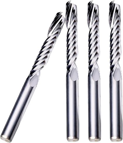 VSHARP 3A واحد الفلوت الطاحونة حلزوني طاحونة طحن كاربيد كاربيد قطع CNC 4 ملم 6 مم شانك PVC أكريليك قطع قطع الخشب (4x28x50) in Saudi Arabia