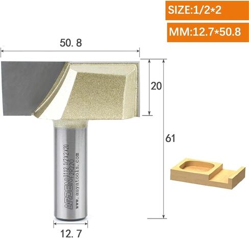 Arden 2 Flutes Carbide Bottom Cleaning Router Bit Woodworking Flat Bottom Slotting Carving CNC Tool for Plywood MDF Solid Wood(12.7x50.8) in Saudi Arabia