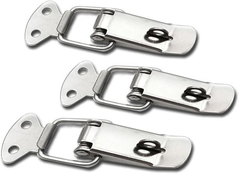 Toggle Hasp Latch Stainless Steel Iron Flat Beak Drawer Latch Lock Box Wooden Case Fixed Clasp Thickened Buckle Lock 106 1Pcs(201 Stainless Steel) in Saudi Arabia