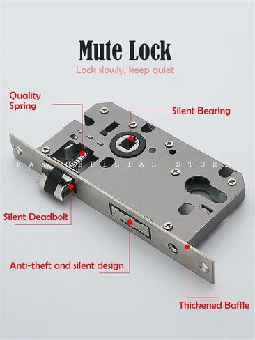 Door Lock with Keys Apartment Room Door Lock Zinc Alloy Black Gate Locks Security Door Hardware 1Pcs(E_50MM) in Saudi Arabia