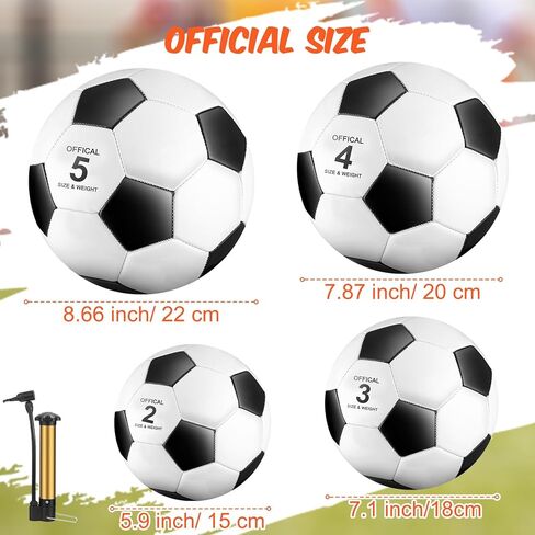 Soulchen 48 PCS Soccer Ball Ball مع المضخة المفرطة الحجم الرسمي الرياضي كرة كرة القدم في الهواء الطلق في الهواء الطلق لليئة الماكين in Saudi Arabia