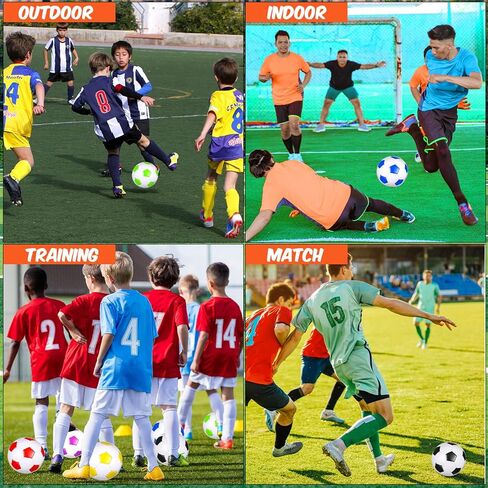 Soulchen 48 PCS Soccer Ball Ball مع المضخة المفرطة الحجم الرسمي الرياضي كرة كرة القدم في الهواء الطلق في الهواء الطلق لليئة الماكين in Saudi Arabia