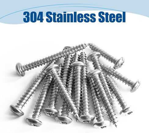Torx/Star Drive Button Head Self Tapping Screws, M4×35mm, 100 Pcs, 18-8 (304) Stainless Steel Wood Screws, Used for Wood, Plastic and Soft Metal, 1 Pcs T20 Star Bit Included in Saudi Arabia