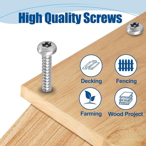 Torx/Star Drive Button Head Self Tapping Screws, M4×35mm, 100 Pcs, 18-8 (304) Stainless Steel Wood Screws, Used for Wood, Plastic and Soft Metal, 1 Pcs T20 Star Bit Included in Saudi Arabia