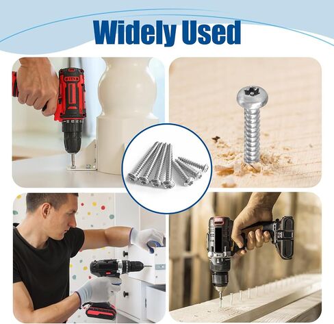 Torx/Star Drive Button Head Self Tapping Screws, M4×35mm, 100 Pcs, 18-8 (304) Stainless Steel Wood Screws, Used for Wood, Plastic and Soft Metal, 1 Pcs T20 Star Bit Included in Saudi Arabia