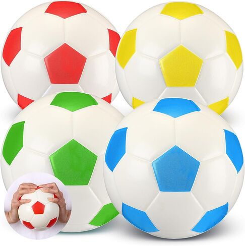 Junkin 4 Pcs Foam Soccer Balls for Kids 6'' Mini Soft Foam Soccer Ball Indoor Outdoor Small Quiet Ball for Toddlers Beginner Practice Training Backyard Play Game Back to School(4 Color,Dark) in Saudi Arabia