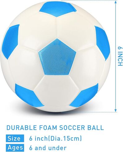 Junkin 4 Pcs Foam Soccer Balls for Kids 6'' Mini Soft Foam Soccer Ball Indoor Outdoor Small Quiet Ball for Toddlers Beginner Practice Training Backyard Play Game Back to School(4 Color,Dark) in Saudi Arabia