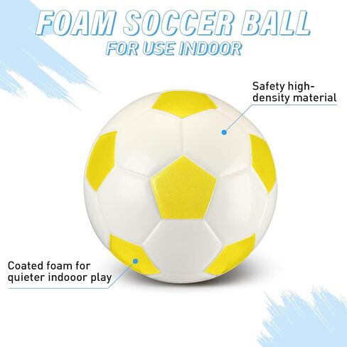 Junkin 4 Pcs Foam Soccer Balls for Kids 6'' Mini Soft Foam Soccer Ball Indoor Outdoor Small Quiet Ball for Toddlers Beginner Practice Training Backyard Play Game Back to School(4 Color,Dark) in Saudi Arabia