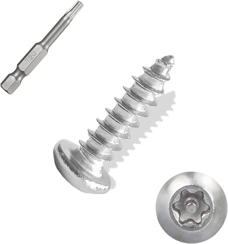Torx/Star Drive Button Head Self Tapping Screws, M4×35mm, 100 Pcs, 18-8 (304) Stainless Steel Wood Screws, Used for Wood, Plastic and Soft Metal, 1 Pcs T20 Star Bit Included in Saudi Arabia