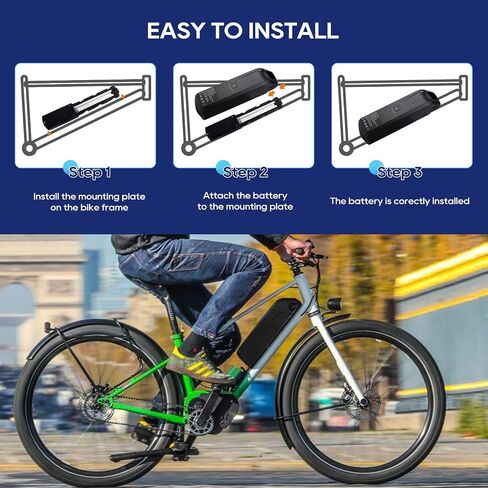 UAZ 36V 48V 52V Ebike Battery 4 Pin 10Ah 15Ah 20Ah Electric Bike Battery with 40A BMS Safe Lock, Led Indicator Light, for 200-1500W Motor Tricycle, Mountain Bicycle Batteries (48V15AH-4PIN) in Saudi Arabia