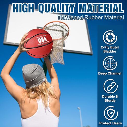 HyDren 12 Pcs Basketballs Bulk with Pump Donation Supplies Size 5/6/7 Deflated Basketball for Outside Sport Operation Machine Stitched Ball in Saudi Arabia