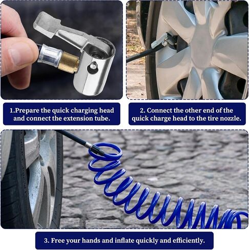Bewudy 2PCS Lock On Air Chuck Tire Inflator Hose Adapter, Metal Locking Tire Chuck Quick Connect Air-Chuck Tire Inflator Hose Adapter Valve Inflatable Valve for Portable Tires Pump in Saudi Arabia
