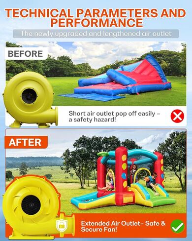 800W Bounce House Blower, Powerful Inflatable Air Blower, Portable Commercial Fan Pump for Large Bouncy Castle, Water Slide, Jumper, Inflatable Decoration and Other Inflatables in Saudi Arabia