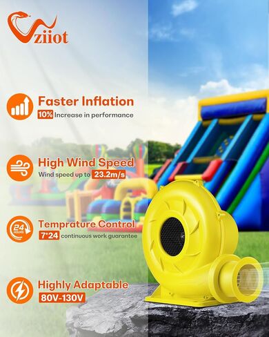 800W Bounce House Blower, Powerful Inflatable Air Blower, Portable Commercial Fan Pump for Large Bouncy Castle, Water Slide, Jumper, Inflatable Decoration and Other Inflatables in Saudi Arabia