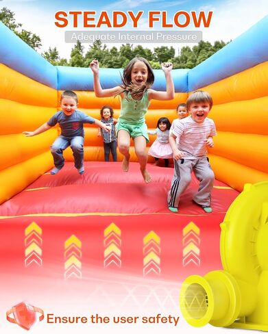 800W Bounce House Blower, Powerful Inflatable Air Blower, Portable Commercial Fan Pump for Large Bouncy Castle, Water Slide, Jumper, Inflatable Decoration and Other Inflatables in Saudi Arabia
