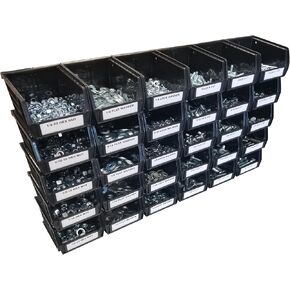 1035 Piece Grade 5 Nut Bolt and Washer Assortment Hex Head Bolts, Hex Nuts, Lock and Flat Washers Standard Coarse Thread with 30 Plastic Bins in Saudi Arabia
