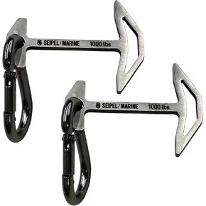 Cleat Quick Dock Cleat - 2 حزمة - الفولاذ المقاوم للصدأ عالي القوة - سعة 1000 رطل لكل منهما - تعادل الرصيف المؤقتة السهلة لألواح التجديف والزوارق والزوارق والقوارب الصغيرة in Kuwait