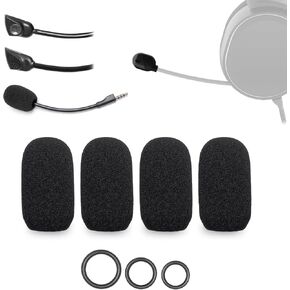 تغطي رغوة الميكروفون ذات 4 عبوات متوافقة مع steelseries arctis 1 ، 3 ، 5 ، 7 ، 7+ ، 7p ، 7p+، 7x ، 7x+، 9 ، 9x ، Arctis Pro ، Prime ، Nova Series Headset+12 O-Rings في 3 أحجام-مرشح بوب الزجاج الأمامي in Kuwait