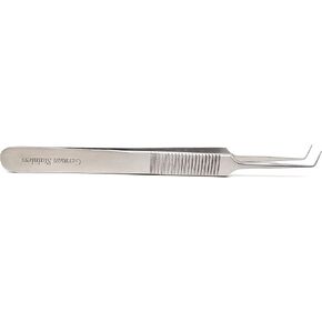 A2Z- High Precision Grade Stainless Steel Lab Tweezers 90 degree Right Angled Micro Pointed Tips & Non Slip Grip Labware, Inspection & Repair Tool- For Microscopic & Precision Tasks - 4.5 Inch in Kuwait